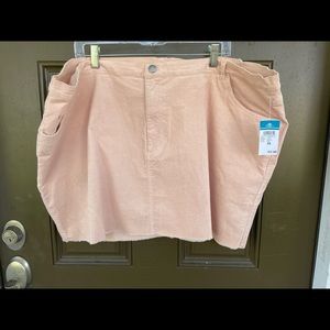 Orange Corduroy Mini Skirt